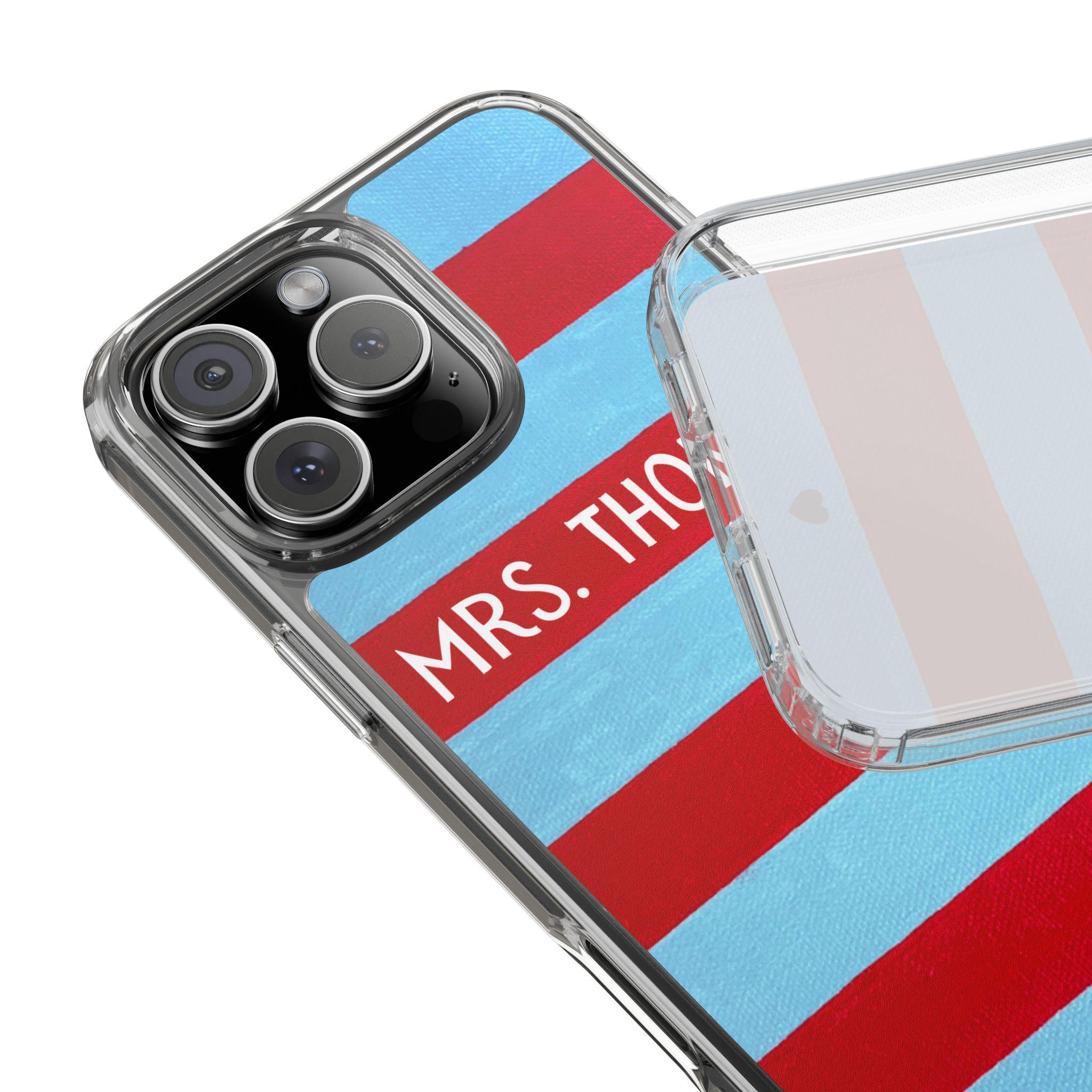 Something Blue Personalized Mrs. Phone Case - Gift for Wedding, Bridal Shower, Bachelorette - iPhone Case