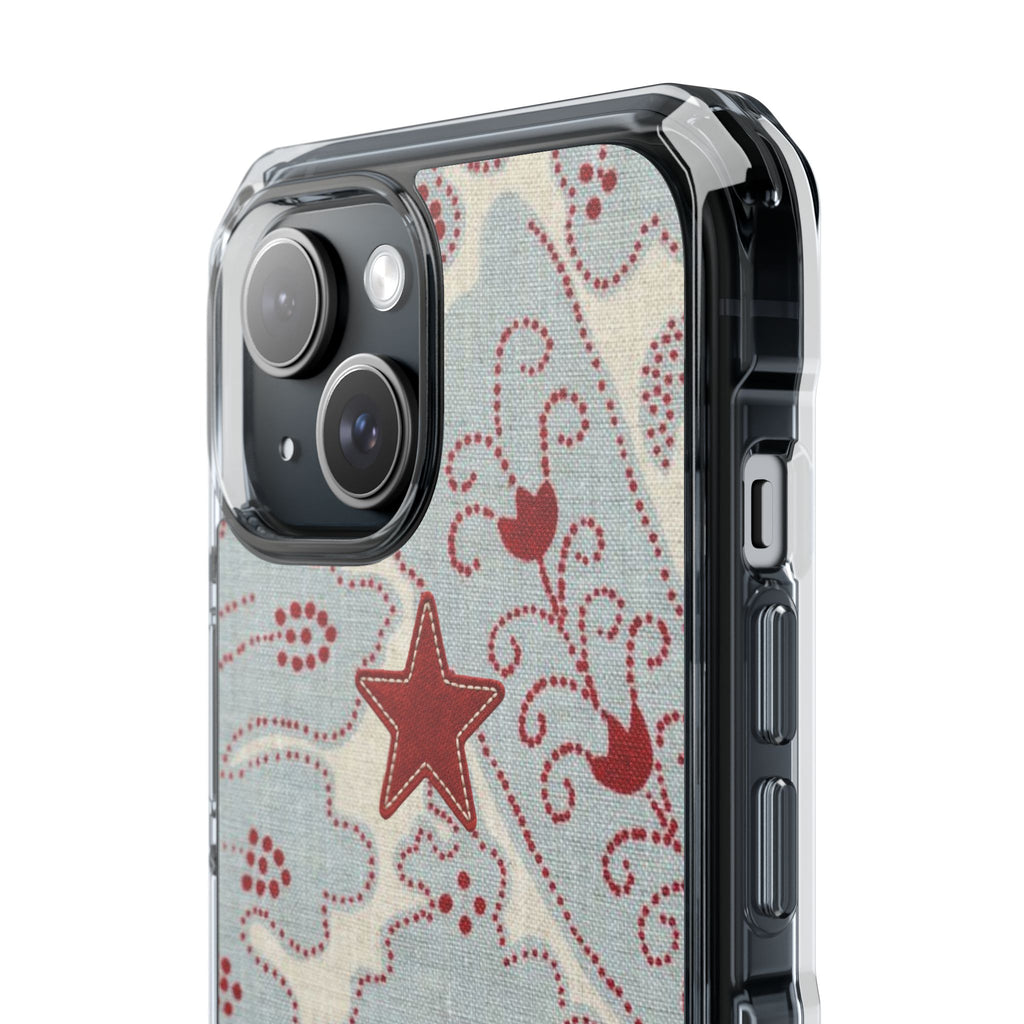 Red Star Paisley Phone Case | Magsafe iPhone Case - Models 15 to 17