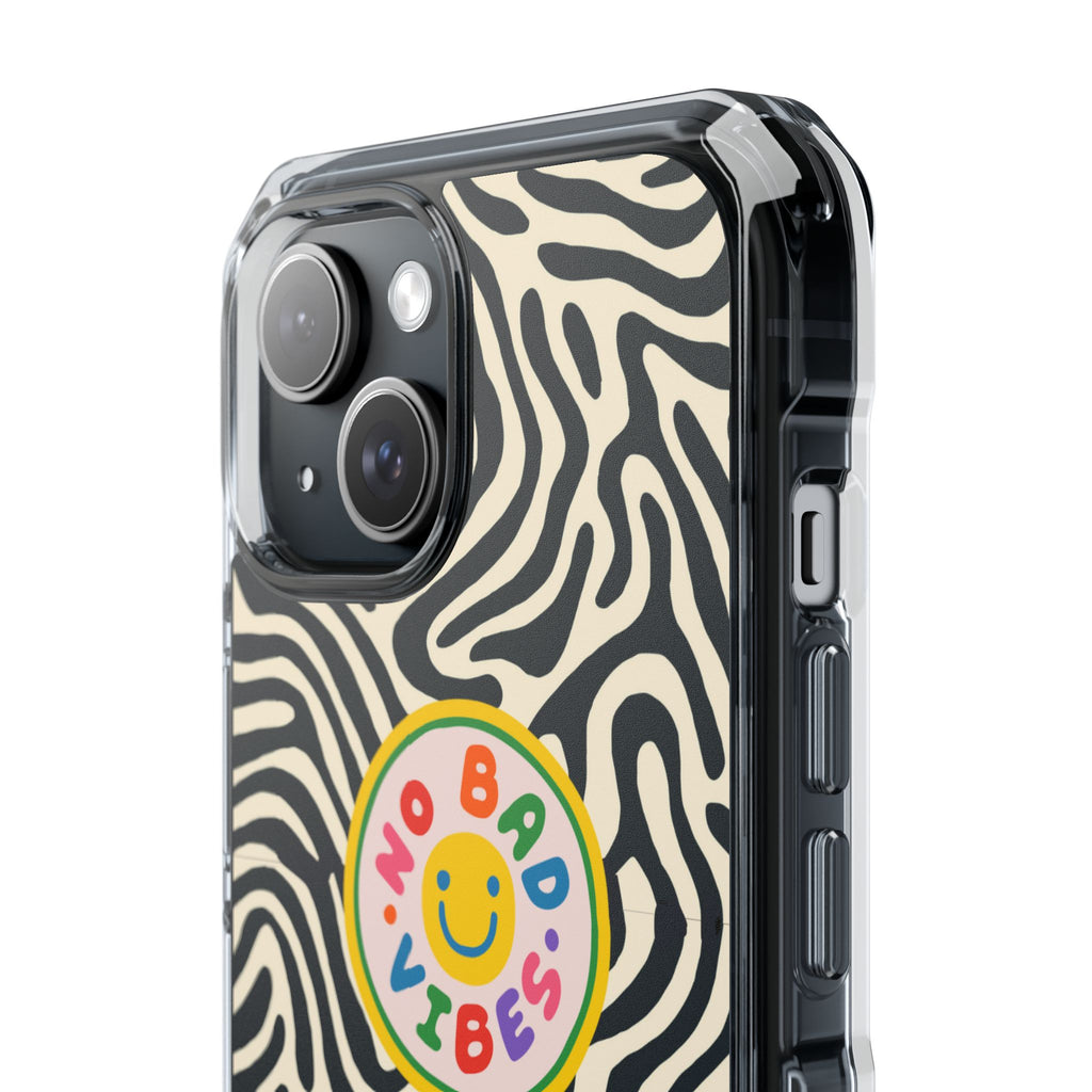 No Bad Vibes Zebra Print iPhone Case