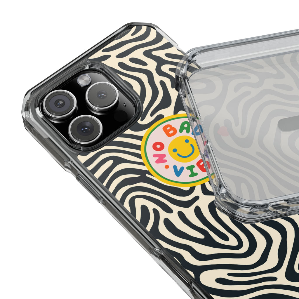 No Bad Vibes Zebra Print iPhone Case