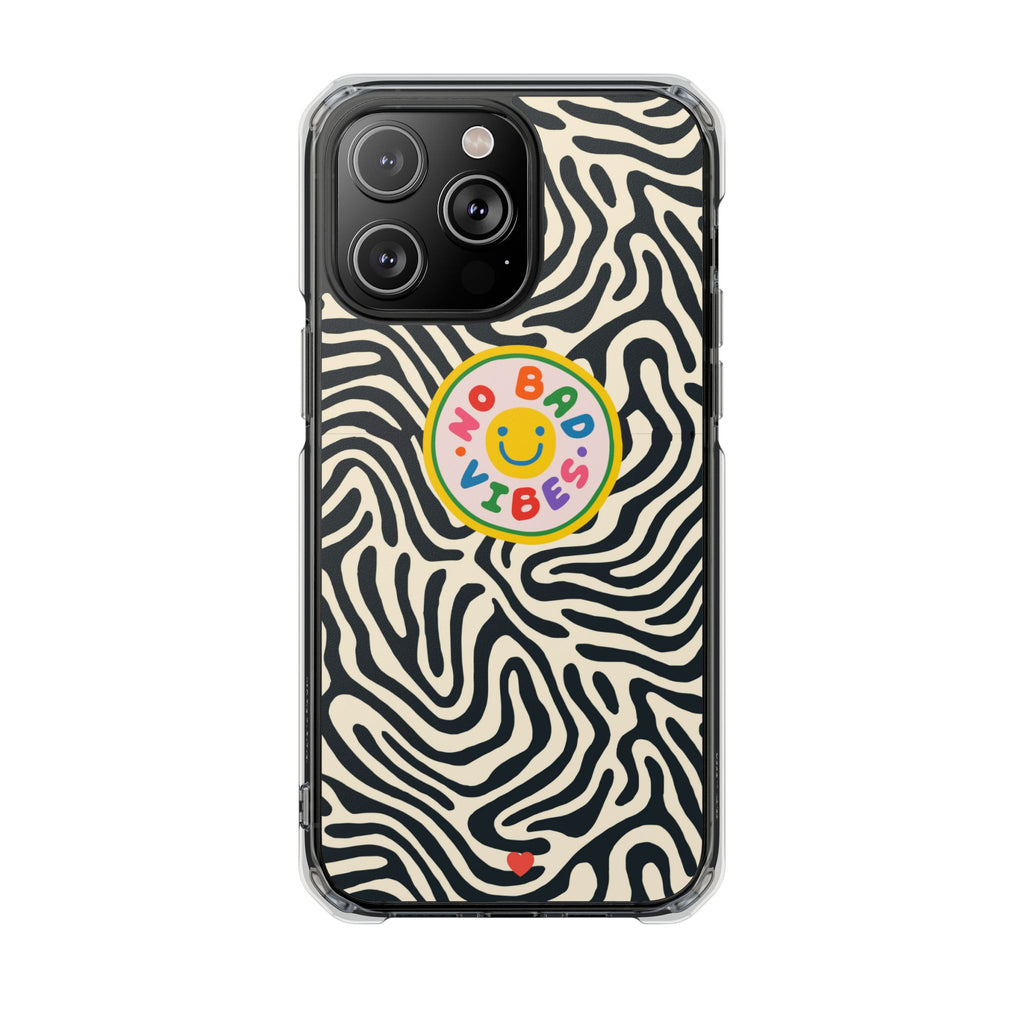 No Bad Vibes Zebra Print iPhone Case