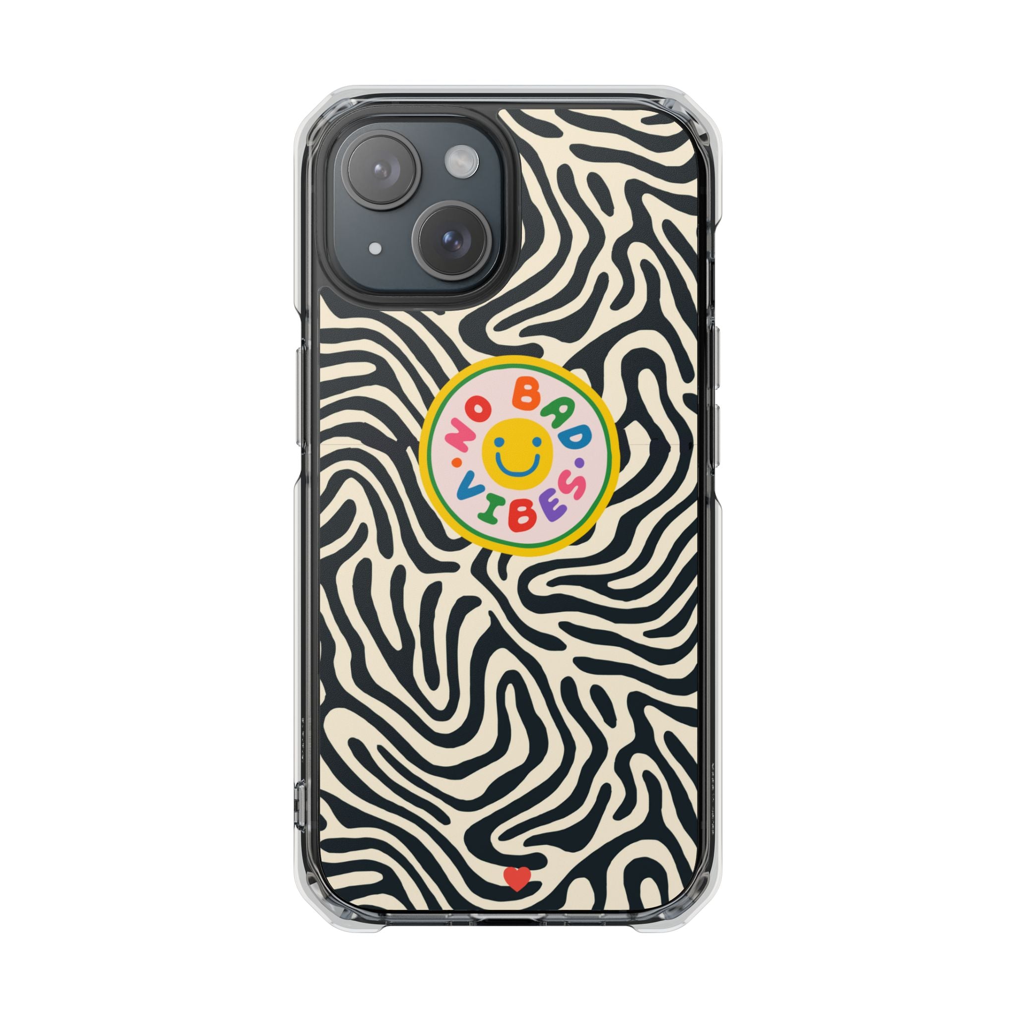 No Bad Vibes Zebra Print iPhone Case