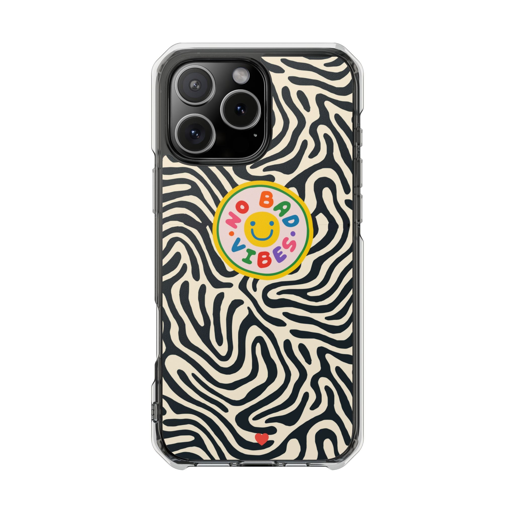 No Bad Vibes Zebra Print iPhone Case