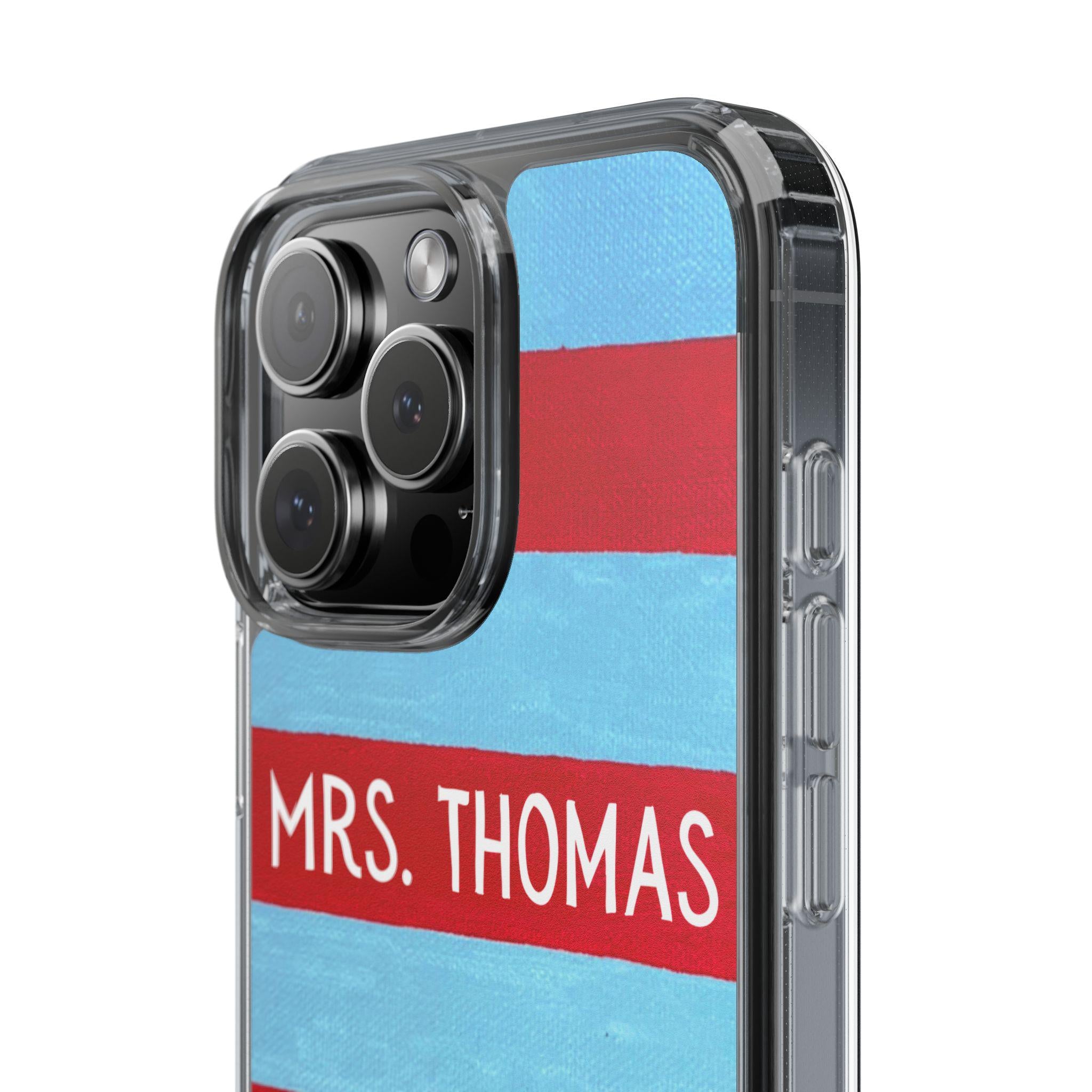 Something Blue Personalized Mrs. Phone Case - Gift for Wedding, Bridal Shower, Bachelorette - iPhone Case